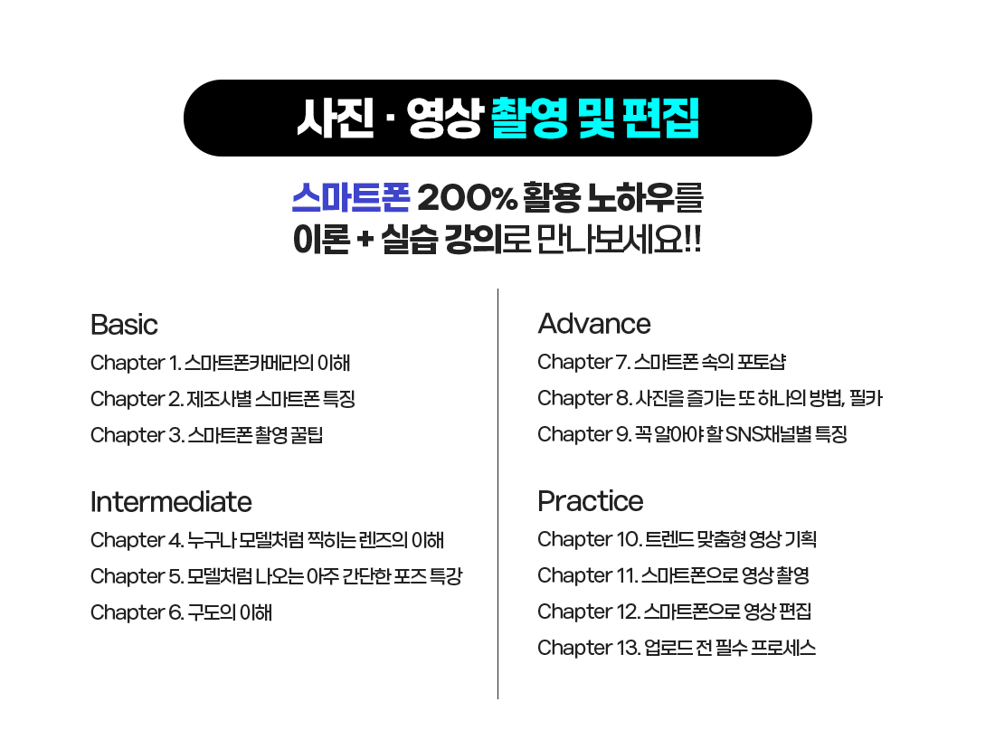 내 스마트폰을 활용한 사진 & 영상 촬영, 편집